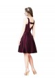 Classic Knee Length Satin Cocktail Prom Dress / Homecoming Dress with V Back and Bow Detail