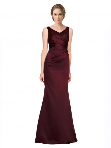 Shop Figure Shaping Satin Prom Dress with Structured Pleats