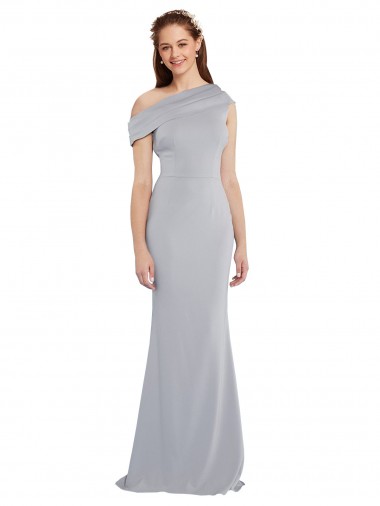 Shop Off the Shoulder Asymmetrical Mermaid Crepe Prom Dress