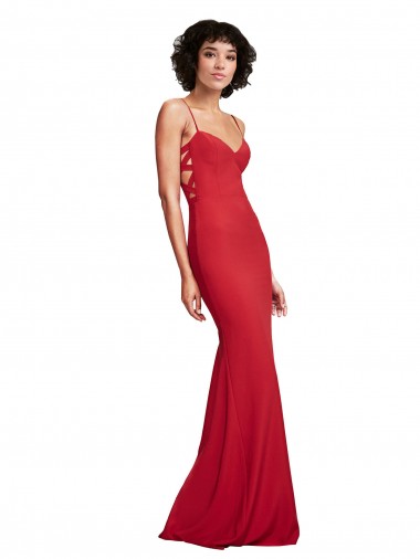 Shop Spaghetti Strap Slip Neckline Crepe Prom Dress