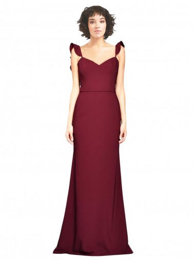 Shop Crepe Slip Prom Dress with Ruffled Straps