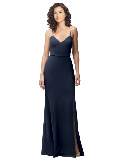 Shop Sweetheart Fit and Flare Stretch Crepe Prom Dress with Side Slit and Strappy Back