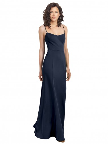 Shop Fit and Flare Scoop Neck Long Sleeveless Stretch Crepe Prom Dress