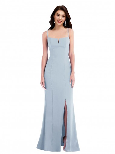 Shop Flattering Trumpet Maxi Crepe Prom Dress with Front Slit