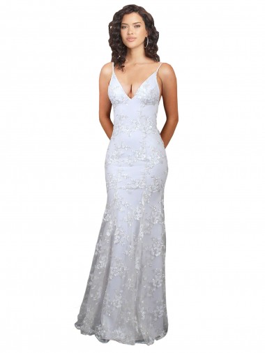 Shop V-Neckline Backless Floral Patterned Sequin Formal Prom Dress